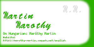martin marothy business card